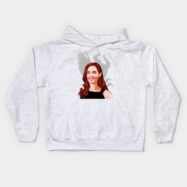 Angelina Jolie Kids Hoodie by PLAYDIGITAL2020